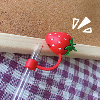 Capuchons décoratifs anti-poussière pour pailles à boire, réutilisables, en silicone, motifs de dessins animés, pour embouts de pailles – Vente chaude