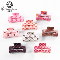 Pince à Cheveux Cœur Rose Douce en Gros pour la Saint-Valentin, Personnalisable avec Logo, pour Chignons et Coiffures Rétro, Accessoire Cheveux Femme