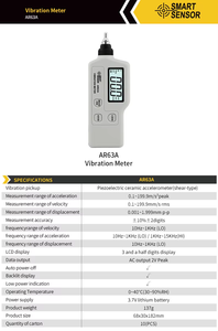 %10'dan fazla doğruluk sağlayan Yüksek Hassasiyetli El Tipi Titreşim Ölçer Endüstriyel Titreşim Testi Motor Genlik Ölçümü - Product Image 6