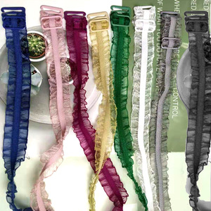 All'ingrosso fascia elastica in Nylon morbido a più colori regolabile <span class=keywords><strong>reggiseno</strong></span> tracolla <span class=keywords><strong>nastro</strong></span> di pizzo traspirante - Product Image 1