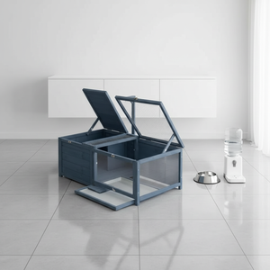 Terrarium <span class=keywords><strong>de</strong></span> Luxe Moderne en Bois Massif pour Tortues Terrestres avec Fonction d'Escalade et Abreuvoir, Utilisation Intérieure/Extérieure pour Reptiles Vivants - Product Image 3