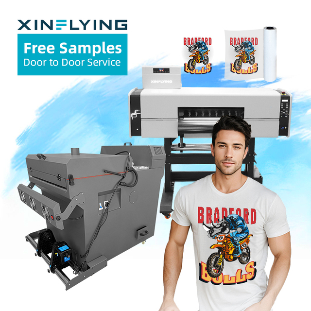 USA Local Service A1 Automatic DTF Printer 24 Inch with Shaker 2pcs I3200 Heads White Ink Circulation for Clothes Printing