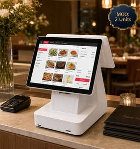 เครื่อง POS จอคู่ขนาด 15.6 นิ้ว พร้อมเครื่องพิมพ์ใบเสร็จอัตโนมัติขนาด 80 มม. ในตัว ระบบปฏิบัติการ Windows/Android สำหรับร้านอาหาร ร้านขนม และร้านกาแฟ - Product Image 3