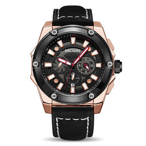 นาฬิกาผู้ชายหน้าปัดขนาดใหญ่นาฬิกาข้อมือควอตซ์หนังแท้สไตล์สปอร์ตโครโนกราฟสไตล์ใหม่ทันสมัย - Product Image 4