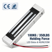 Serrure de porte magnétique électrique OEM 12V 180kg |   Serrure magnétique architecturale à feuille unique avec NO/NC/COM pour contrôle d'accès intelligent