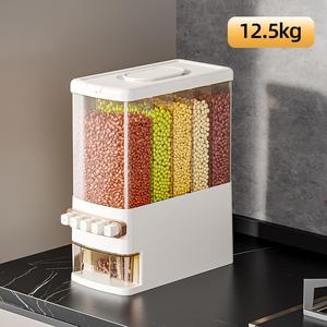 5-Compartment 12.5kg Grain Dispenser Kitchen Grain Dispenser Plastic Food-Grade Material Grain Dispenser - Product Image 2