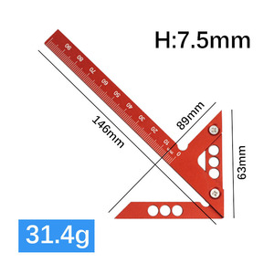 Red Aluminum Alloy Triangular Ruler 90 Cm Right Angle <b>Woodworking</b> Measuring <b>Tool</b> - Product Image 5