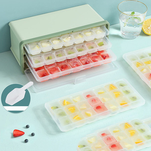 Bandejas de cubos de hielo PP de fácil liberación, <span class=keywords><strong>con</strong></span> <span class=keywords><strong>tapa</strong></span> y contenedor, fabricante de cubos de hielo de plástico de gran capacidad, 63 cavidades, superventas - Product Image 3