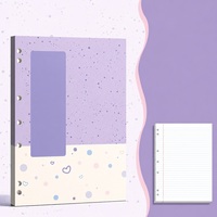 Carnet à spirales A4 violet, carnet à feuilles mobiles, journal personnalisable en papier pour l'école et le bureau