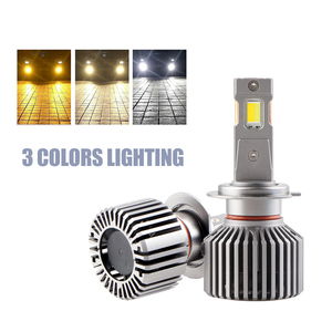 Ampoules de phares LED 3 couleurs 120W pour voiture H1 H3 H4 H7 H11 9005 9006, phare LED tricolore pour 3000K 4300K 6500K - Product Image 2
