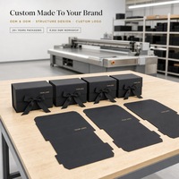 Boîte cadeau rigide magnétique noire pliable sur mesure avec ruban décoratif et emballage plat pour emballage de luxe pour la vente au détail