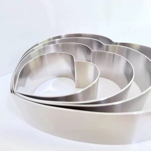 Molde para <span class=keywords><strong>Pastel</strong></span> de Mousse en Forma de Corazón, Molde para Hornear Hecho a Mano, 4/6/8/10 Pulgadas, Acero Inoxidable 304, Material Pulido y Engrosado - Product Image 3