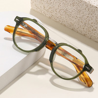 Lunettes de vue rectangulaires transparentes bleues vintage rétro avec rivets en acétate, lunettes optiques anti-lumière bleue, monture unisexe