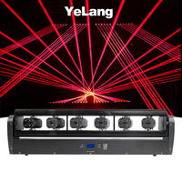 Yelang 6 yeux monochrome tête mobile lumière Laser DMX activé par la voix Club DJ barre faisceau Laser rouge, vert bleu lumière de scène