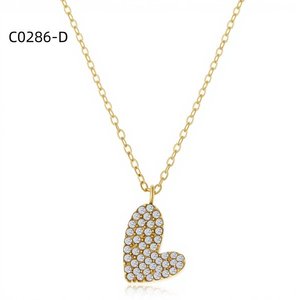 Collar con colgante de circón en forma de corazón Amy Amy, chapado en plata para mujer, regalo, joyería C0286 - Product Image 3