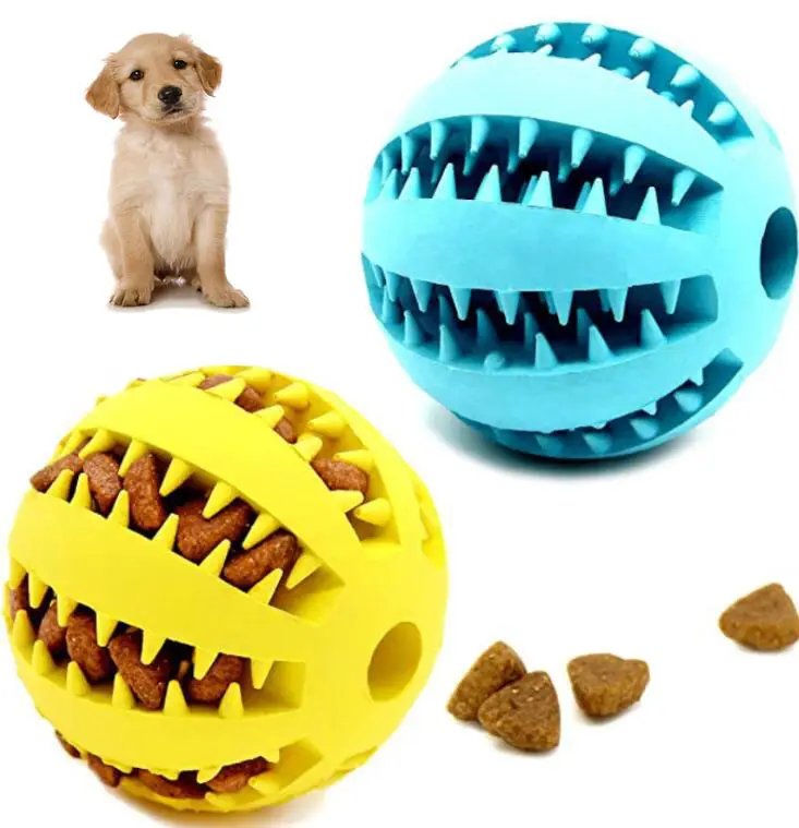 Groothandel Interactieve Rubber Dog Treat Doseren Verbergen Eten Treat Ball Chew Speelgoed