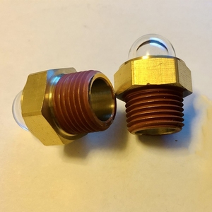 पीतल तेल दृष्टि कांच 1/2 एनपीटी हेक्स सिर गुंबददार तेल दृष्टि कांच के साथ लाल सीलेंट लागू तरल स्तर गेज तेल सूचक - Product Image 3