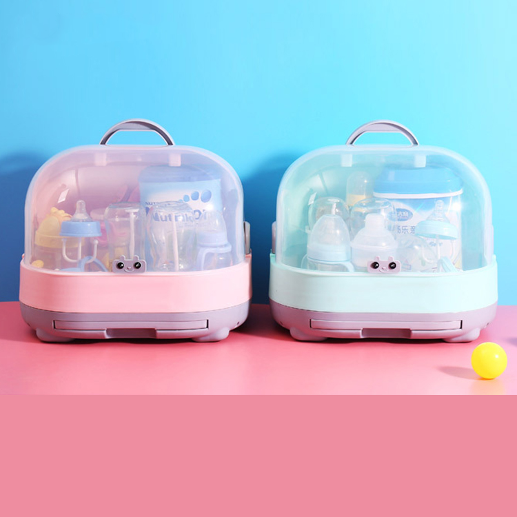 Baby Bottle Storage Box Baby Portable Bottle Holder Drying Frame Dust ...