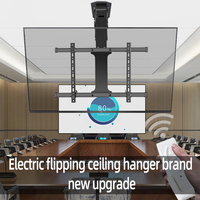 Support de plafond pour téléviseur motorisé pour maison intelligente Télécommande inclinable avec fonction de hauteur réglable Support en acier à distance plate