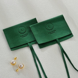 กระเป๋าใส่เครื่องประดับกำมะหยี่ไมโครไฟเบอร์สีเบจนู้ดพิมพ์ลายขายดี พร้อมโลโก้สั่งทำ - Product Image 2