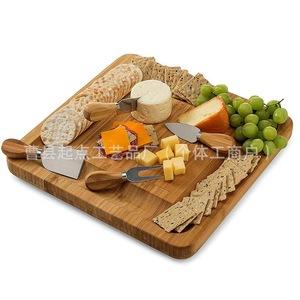 Starting Point Bamboo <b>Cheese</b> Board <b>Set</b> With <b>Knife</b> Drawer Solid Wood Cutting Board For <b>Cheese</b> Serving - Product Image 2