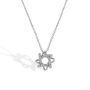 Inter lock Hexagram Star Anhänger Meteor Silber Halskette für Frauen und Mädchen