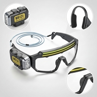 Lunettes de sécurité LED multifonctionnelles avec phares, lampe frontale rechargeable TYPE-C, lampe de travail, de réparation et d'urgence