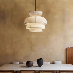Japanese Wabi Sabi Style Chandelier 40cm Diameter Round LED Pendant Light For Tea Room Restaurant <b>Zen</b> Space - Product Image 1