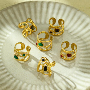 ดีไซน์ใหม่ข้ามพรมแดน สไตล์ยุโรปและอเมริกา ดีไซน์เฉพาะกลุ่ม หรูหราเบาๆ สีโมแอนเดลลี แบบเปิด แหวนไม่ซีดจาง - Product Image 2