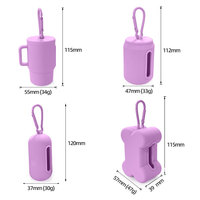 Porte-sac à déjections canines pour laisse, léger et portable, en PVC, distributeur de sacs à déjections canines avec attache pour laisse, taille M