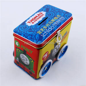 Çocuklar için araba şeklinde Metal çerez ve kek teneke konteyner-ambalaj ile para tasarrufu - Product Image 3