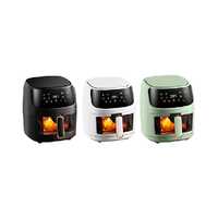 En gros Commercial Vapeur Portable Électrique Intelligent Panier Rond Sans Huile 1400W Chaude Pas Cher Friteuse À Air Sans Huile De 8L