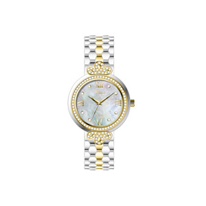 Reloj de Cuarzo para Mujer, Elegante y Ligero, Resistente al Agua, con Esfera de Nácar, Bisel con Cristales y Correa de Aleación - Product Image 1