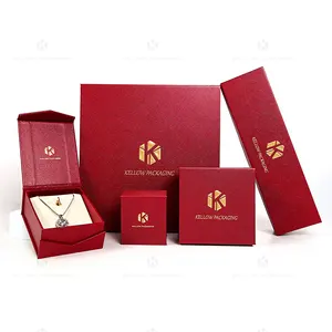 Caja de joyería de lujo Caja de joyería magnética de cartón Embalaje de caja de regalo con logotipo personalizado