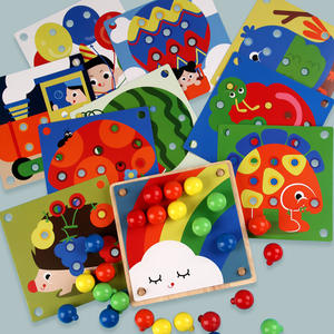 Juego de Clavijas de Madera con Forma de Arcoíris y Hongos para Bebés, Otros Juguetes Educativos de <span class=keywords><strong>Dibujo</strong></span> para Niños - Product Image 4