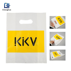 Custom <b>Plastic</b> Shopping Bags Large Size Die Cut Handle Made Of New PE Material For Clothing Gift Cosmetic Daily Use - Product Image 1