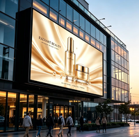 Écran LED publicitaire d'extérieur P3.9 HD étanche à 90 degrés pour toit de bâtiment, panneau d'affichage mural LED