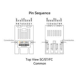Guangte 1x9 mô-đun quang học tốc độ thấp 10m 1310nm 20km SC cổng DC cùng TTL Singlemode kép sợi 9-pin Hàn mô-đun quang - Product Image 5