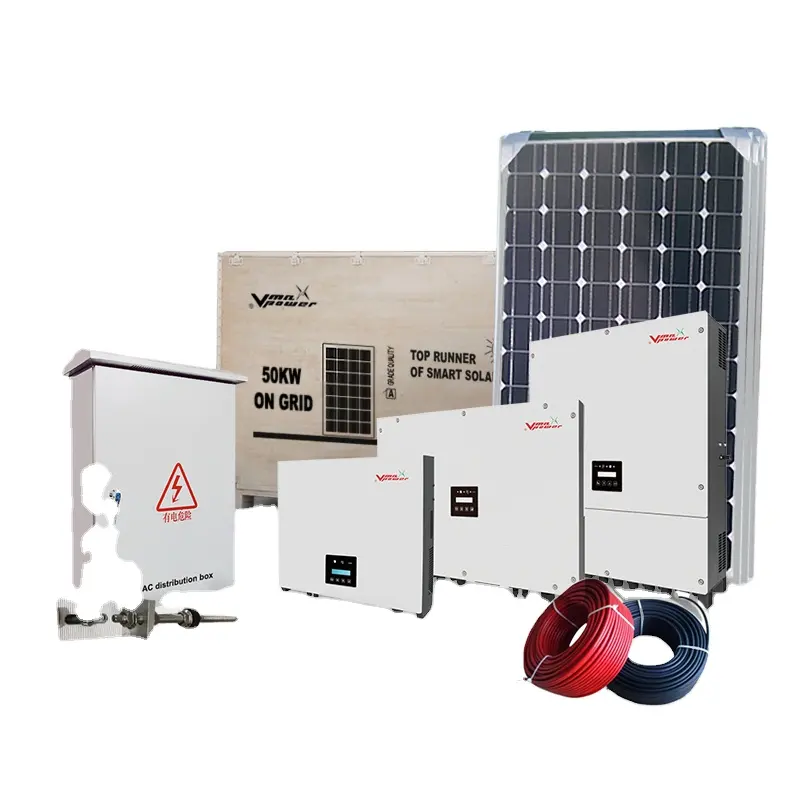 Cheapest 5000w to 100 kw home module kit price panel set 100kw solarpower solar energy pv solar generator system on grid