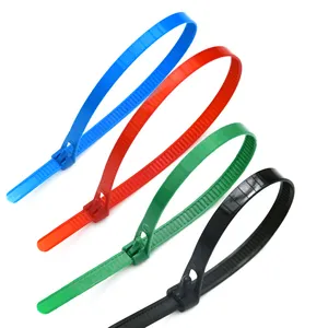 Releasable Cable Tie 7.6*200 MM UV Protection Adjustable Zip Ties Reusable Cable Ties