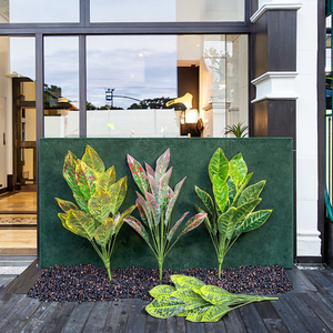 <span class=keywords><strong>Codiaeum</strong></span> <span class=keywords><strong>variegatum</strong></span> ใบไม้เทียมสีเขียวตกแต่งสำหรับโรงแรมวัสดุพลาสติกสำหรับตกแต่งภายในโรงแรม - Product Image 2