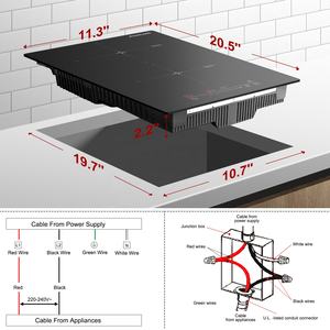 <span class=keywords><strong>GASLAND</strong></span> IH30BF Table de cuisson électrique à induction encastrée à 2 brûleurs 3500W Booster Slide Touch Timer Child Lock 9 niveaux de puissance - Product Image 4