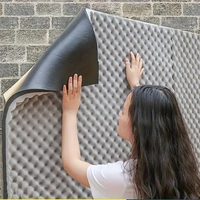 Panneau mural auto-adhésif en mousse acoustique noire haute densité pour l'isolation des voitures, réduction du bruit, isolation thermique