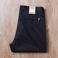 Pantalon décontracté homme luxe léger, coupe droite, couleur unie, sans repassage, idéal été
