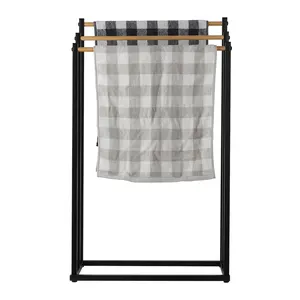 ऑनलाइन हॉट सेलिंग बांस लकड़ी के तौलिया स्टैंड रैक धारक मुफ्त स्टैंडिंग कीमत