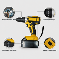 Perceuse à percussion sans fil 21V Max, alimentée par batterie au lithium rechargeable, pour travaux de perçage domestiques et industriels – Approvisionnement direct usine