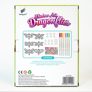 Wingart ชุดงานฝีมือ DIY <span class=keywords><strong>รูป</strong></span><span class=keywords><strong>แมลงปอ</strong></span>ศิลปะหน้าต่าง Suncatcher สำหรับเด็กของเล่นวาด<span class=keywords><strong>รูป</strong></span>พร้อมเครื่องหมายอะคริลิคของขวัญตกแต่งหน้าต่าง - Product Image 6