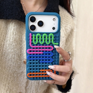 <span class=keywords><strong>Coque</strong></span> antichoc en silicone souple style jeu d'entraînement cérébral DIY Dots pour <span class=keywords><strong>iPhone</strong></span> 13 <span class=keywords><strong>14</strong></span> 15 16 17 Pro Max, housse amusante anti-stress - Product Image 4