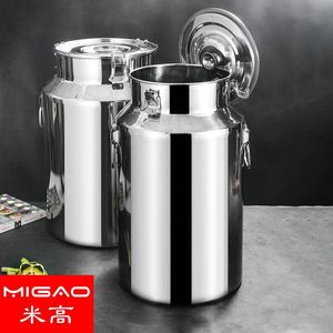Stainless Steel Storage Bucket 30L Airtight Cylinder For Rice Wine Tea <b>Flour</b> Grains Fermentation - Product Image 2