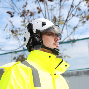 Protection des yeux personnalisée multicolore <span class=keywords><strong>de</strong></span> haute qualité <span class=keywords><strong>Casque</strong></span> <span class=keywords><strong>de</strong></span> sécurité ABS à réduction du bruit Taille réglable Robuste avec visière et cache-oreilles - Product Image 6